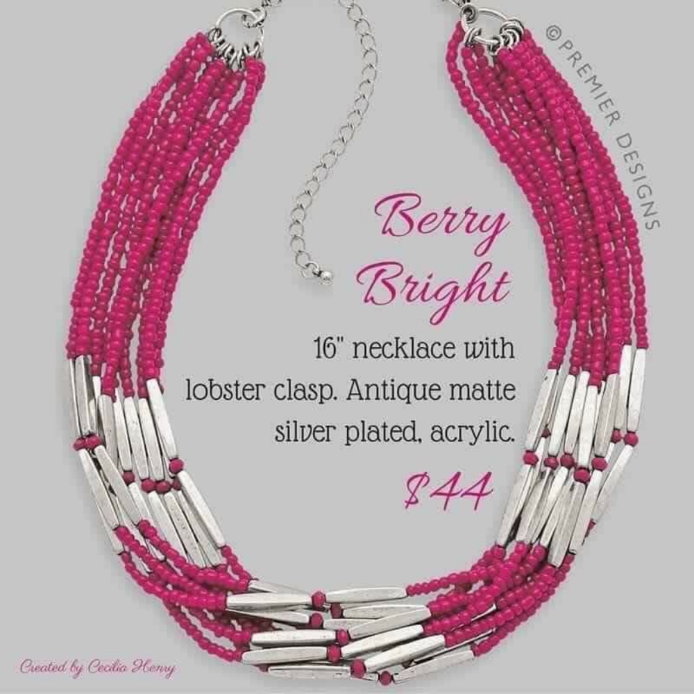 Premier Designs  Berry Bright necklace